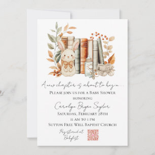 A New Chapter is about to begin baby shower invite