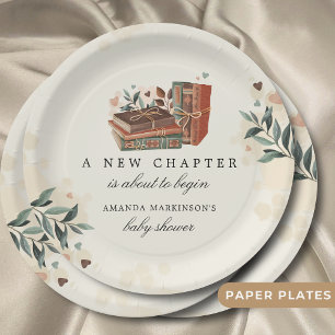 A New Chapter Is About to Begin Baby Shower Paper Plate