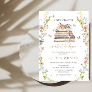 A New Chapter Is About to Begin Bridal Shower Invitation