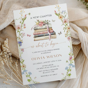 A New Chapter Is About to Begin Bridal Shower Invitation