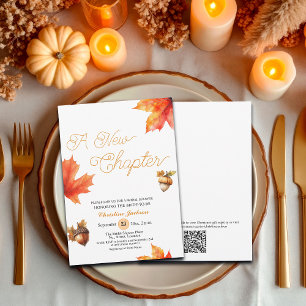 A New Chapter Maple Tree Leaves Bridal Shower  Invitation