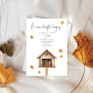 A New Chapter Mini Library Fall Books Baby Shower Invitation
