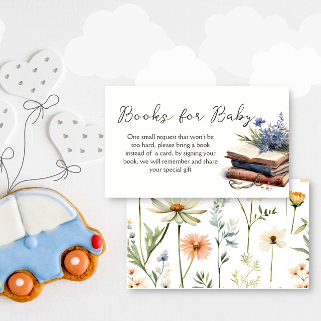 A new chapter story book baby shower book request enclosure card (A new chapter story book baby shower book request enclosure card wildflowers books for baby)
