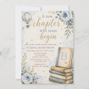 A new Chapter Story book Boy Baby Shower Invitation