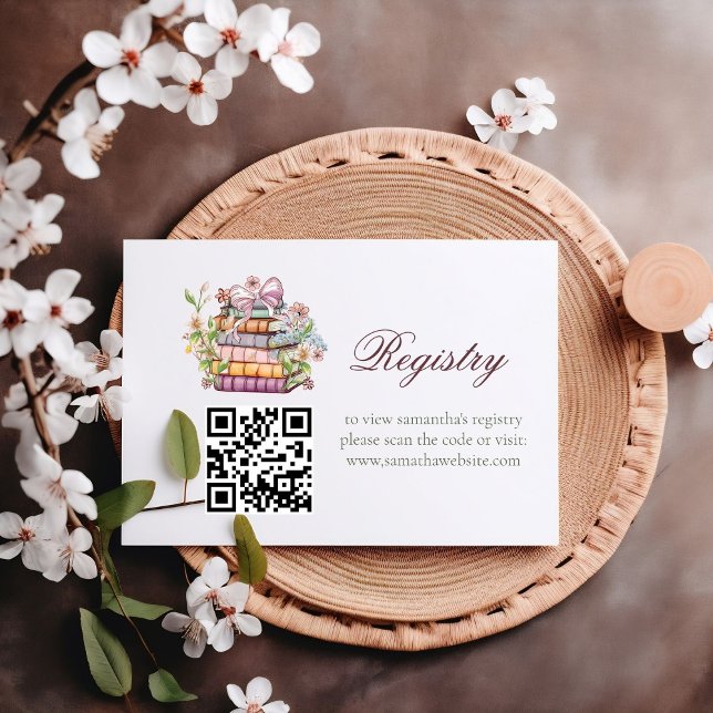A New Chapter Story Book Bridal Shower registry Enclosure Card (Creator Uploaded)