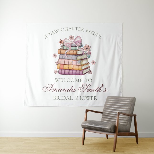 A New Chapter Story Book Bridal Shower  Tapestry (In Situ (Horizontal))
