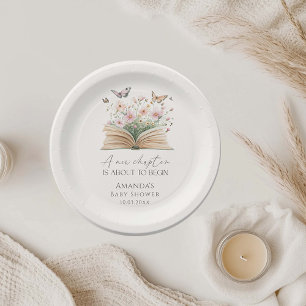 A New Chapter Storybook Baby Shower Paper Plate