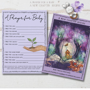 A New Chapter Storybook Forest  Baby Prayer Card