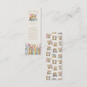 A New Chapter Wildflower Book Bookmark Favour Mini Business Card