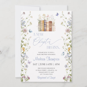 A New Chapter Wildflower Storybook Baby Shower Invitation
