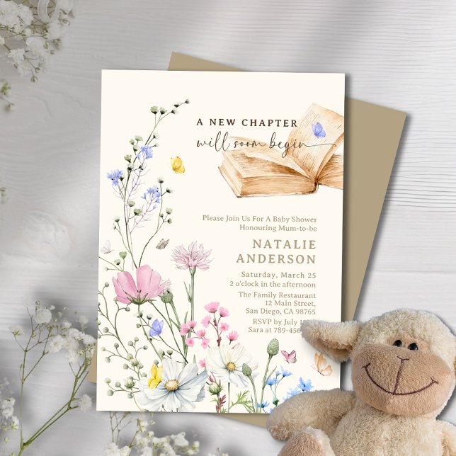A New Chapter Will Soon Begin Floral Baby Shower Invitation (A New Chapter Will Soon Begin Floral Baby Shower Invitation)