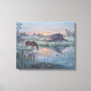A New Day - Horse painting Canvas Print