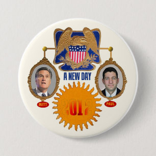 A New Day" Romney / Ryan 3 Inch Round Button