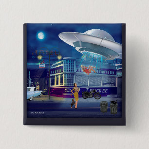A New Flight Attendant 2 Inch Square Button