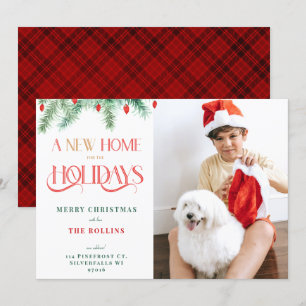 A New Home For The Holidays Change of Address Card