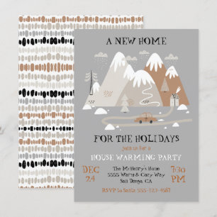 A new home for the holidays house warming party invitation