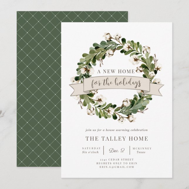 A New Home For The Holidays | Housewarming Party Invitation (Front/Back)
