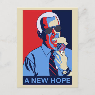 A New Hope Joe Biden Ice Cream Illustration Holiday Postcard