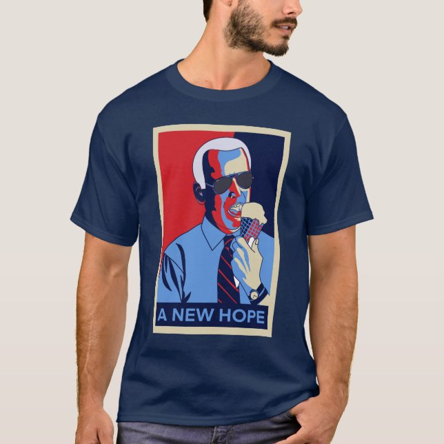 A New Hope Joe Biden Ice Cream Illustration T-Shirt (Front)