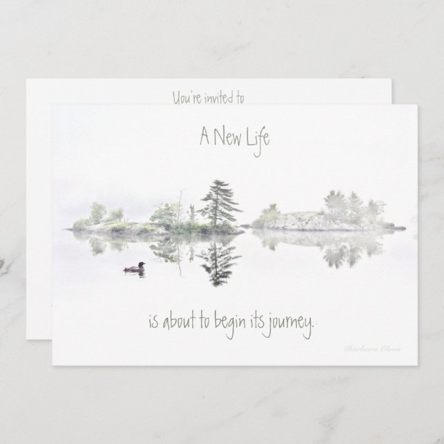 A New Life: A journey is about to begin:-Loons: Invitation (Front/Back)