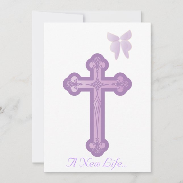 A New Life Christening Invitation-Customize Invitation (Front)