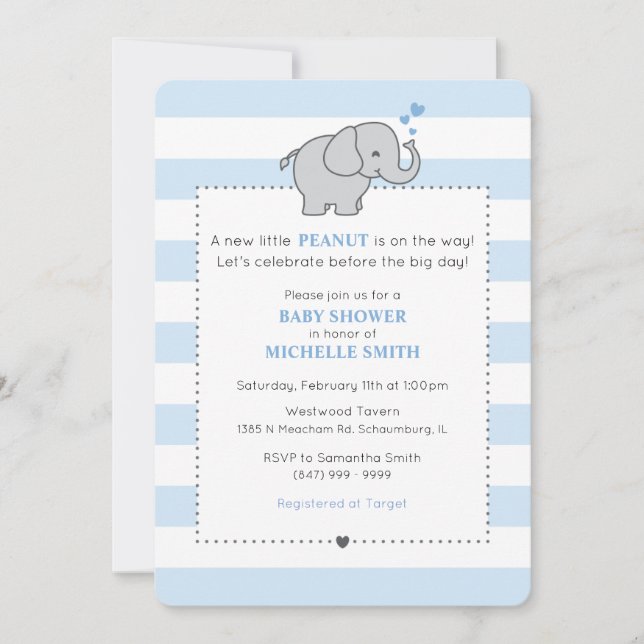 A New Little Peanut is on the Way! - Boy Invitation (Front)