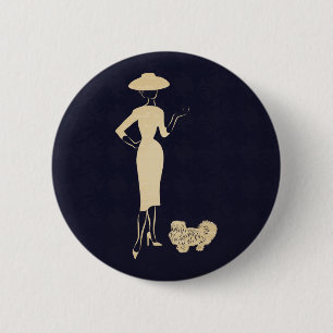 A New Look Vintage 1950s Fashion 2 Inch Round Button
