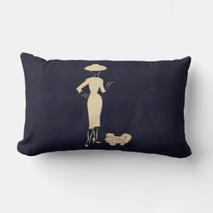 A New Look Vintage 1950s Fashion Lumbar Pillow