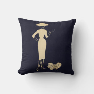 A New Look Vintage 1950s Fashion Throw Pillow
