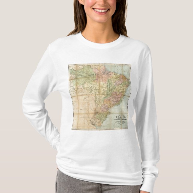 A new map of Brazil T-Shirt (Front)