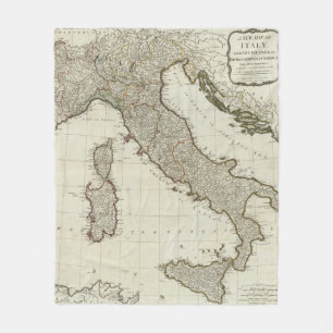 A new map of Italy with the islands of Sicily Fleece Blanket