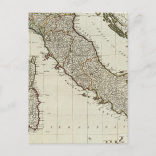 A new map of Italy with the islands of Sicily Postcard