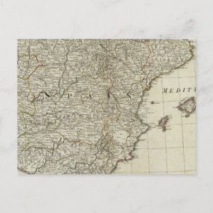 A new map of the Kingdoms of Spain and Portugal Postcard