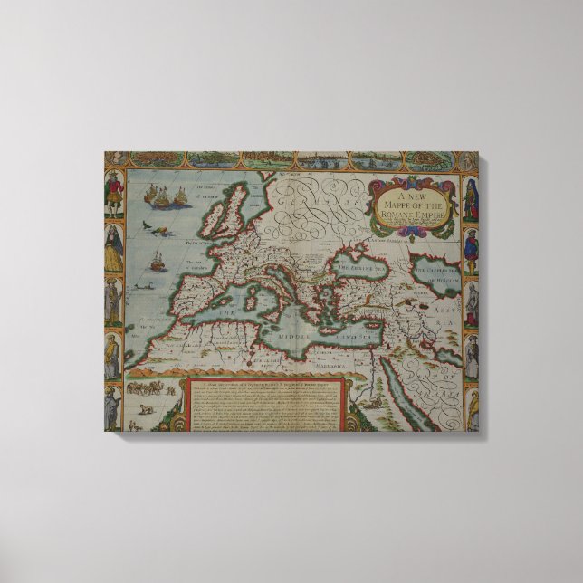 A New Map of the Roman Empire Canvas Print (Front)