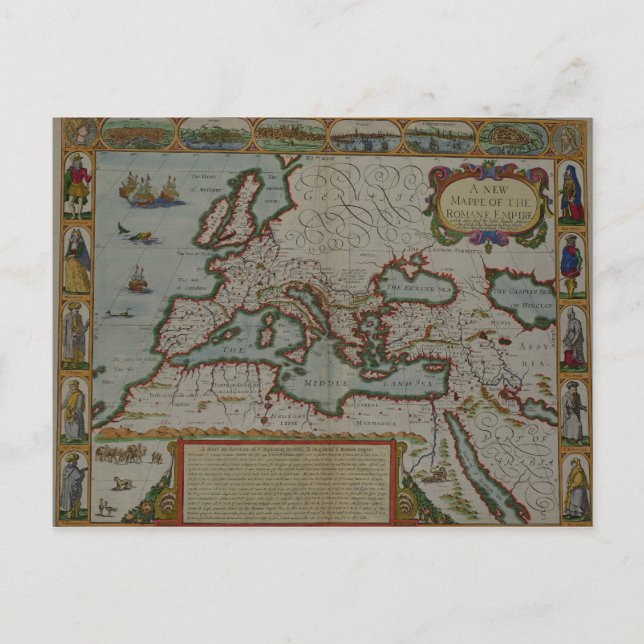 A New Map of the Roman Empire Postcard (Front)