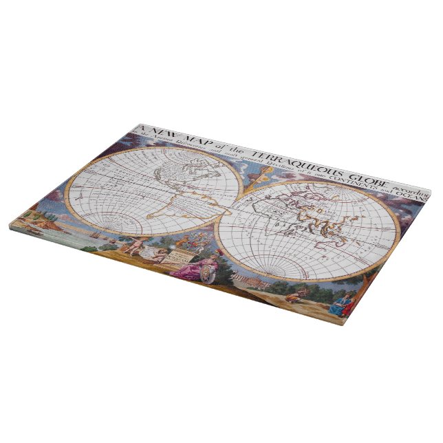 A New Map Of The Terraqueous Globe Cutting Board (Corner)
