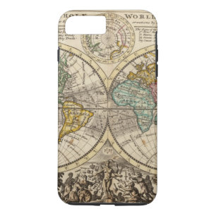 A new map of the whole world with trade winds Case-Mate iPhone case