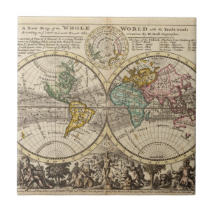 A new map of the whole world with trade winds tile