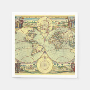 A new mapp of the world - Atlas Napkin