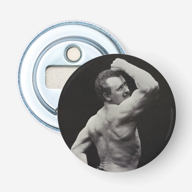A New Pose by StrongMen Eugen Sandow Bodybuilding Bottle Opener (Front)