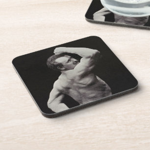 A New Pose by StrongMen Eugen Sandow Bodybuilding Coaster