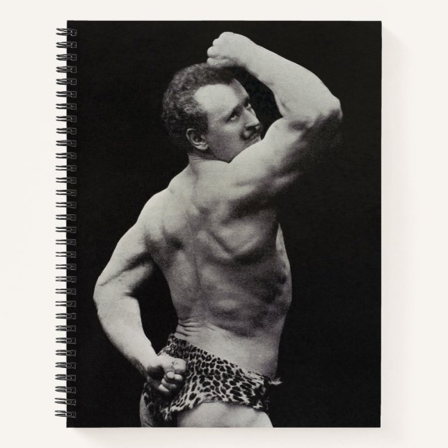 A New Pose by StrongMen Eugen Sandow Bodybuilding Notebook (Front)