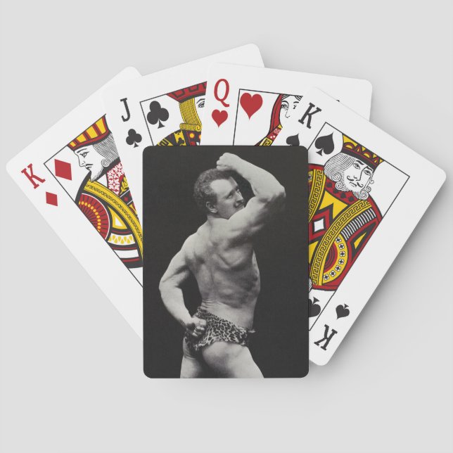 A New Pose by StrongMen Eugen Sandow Bodybuilding Playing Cards (Back)