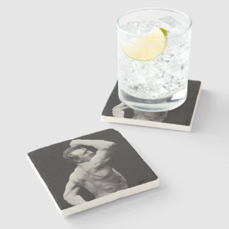 A New Pose by StrongMen Eugen Sandow Bodybuilding Stone Coaster