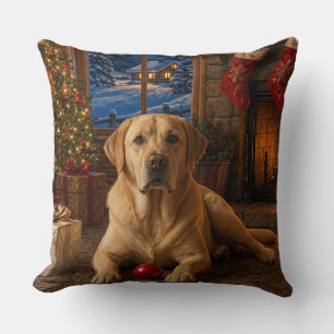 A New Red Ball , Labrador Retriever Holiday Throw Pillow