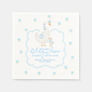 A New Silly Goose Is Almost On The Loose Baby Boy Napkin