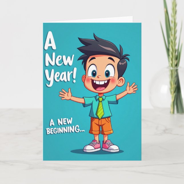 A New Year Bright Beginning Card (Front)