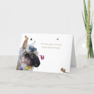 A new year brings new beginnings. Happy New Year Holiday Card