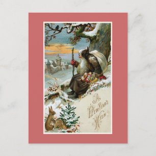 "A New Year's Wish" Vintage Holiday Postcard