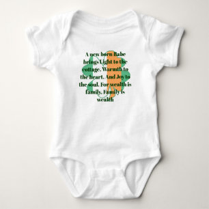 "A newborn babe, brings light to the cottage, Baby Bodysuit